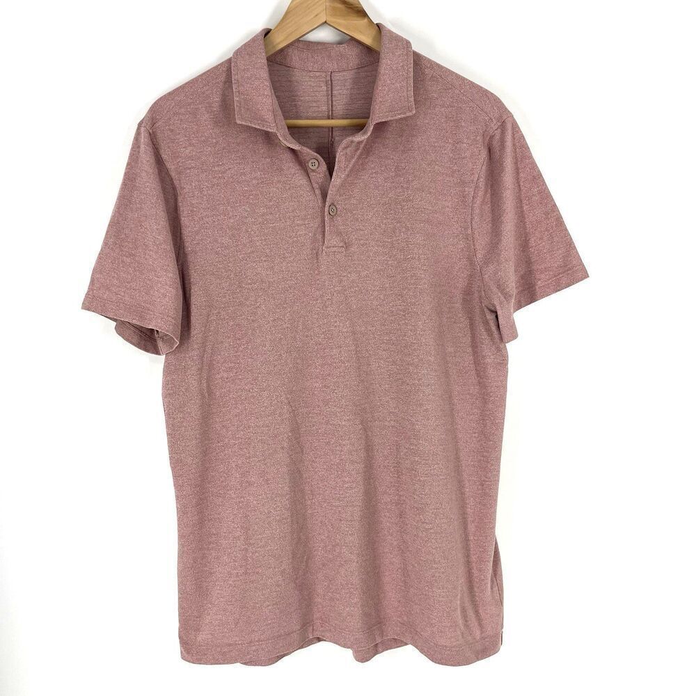 Lululemon Polo Shirt Size Medium Mens Red Metal Vent Tech Stretch Performance